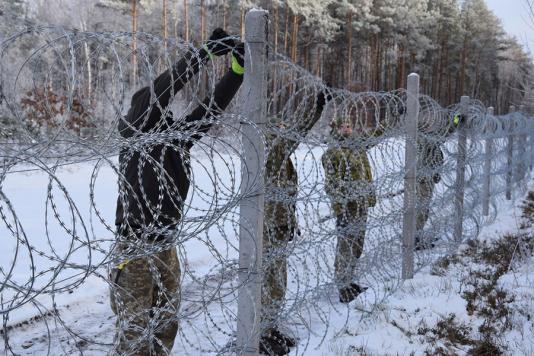 Украина устанавливает колючую проволоку Егоза на границе с Беларусью